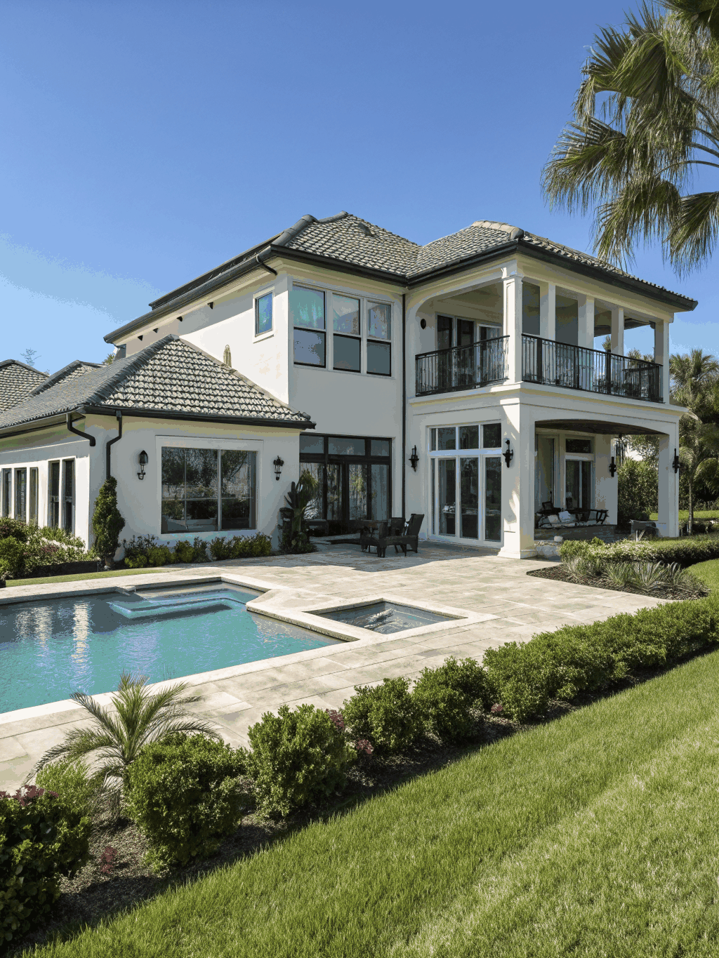 Portrait of a Florida family in a modern estate setting